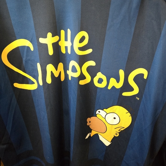 The Simpsons 20th Television Vibrant Blue Long Sleeve Jersey Shirt Men's size S - Picture 3 of 16